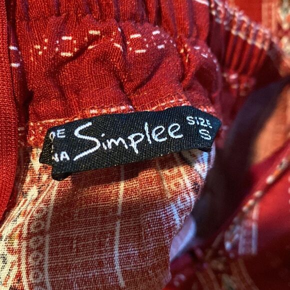 Simplee Small Trouser Pant Front Wrap Tie Pockets Long Slit Sides with Hem Tie - Picture 6 of 6